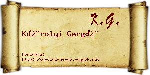 Károlyi Gergő névjegykártya