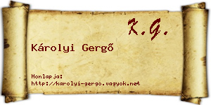 Károlyi Gergő névjegykártya